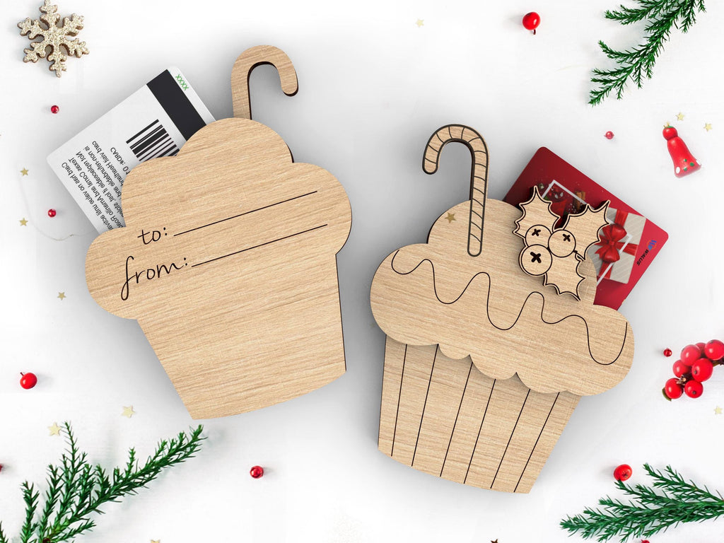 Personalized Wooden Cupcake Gift Card Holder: Christmas Keepsake 2025