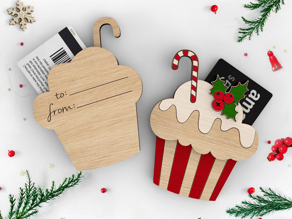 Personalized Wooden Cupcake Gift Card Holder: Christmas Keepsake 2025